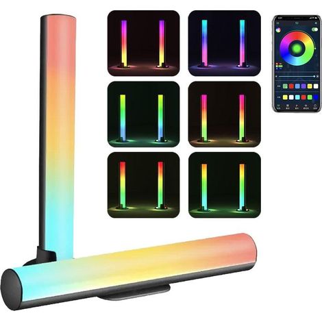 Lot de 2 barres lumineuses LED RGB intelligentes avec contrôle WiFi et synchronisation musicale pour chambre, jeux vidéo et décoration. (1/5)