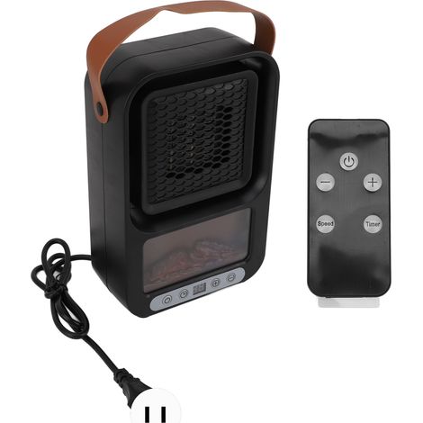 Radiateur électrique silencieux avec flamme 3D, 110V-220V, 150mAh, réglable, pour chambre et bureau, prise américaine (1/5)