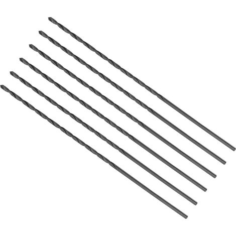 Torsion Foret Mèches, 1mm Perçage Diamètre, Noir Oxyde Haute Vitesse Acier Extra Long Droite Tige - Applications : pour Inox Acier Alliage Métal, 6-Pièces (1/5)