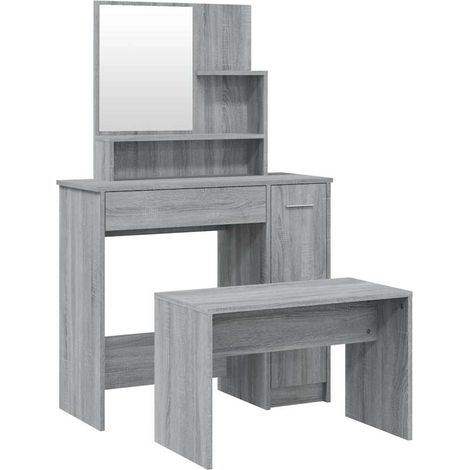 Maison Exclusive - Schminktisch-Set Grau Sonoma 86,5x35x136 cm (1/5)