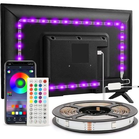 3m LED TV Strip, LED Light Strip Backlight for 40-65 inch TVs, 5050 RGB USB with Remote Control, DIY, Music Rhythm Controlled (1/5)