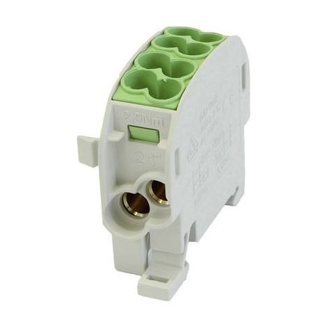HoraeTec 080110-2-3 Terminale ramo principale PA, Ottone Grigio (RAL 7035), Giallo, Verde 1 polo 100 A 690 V Tipo di co (1/2)
