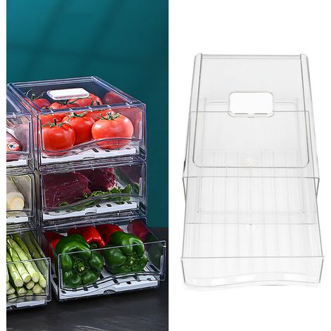 Bacs de Rangement Transparents pour Réfrigérateur - Bacs Empilables Grade Alimentaire pour Organisation de Garde-Manger (1/5)