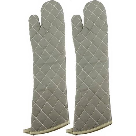 2 Paires Gants De Four,Coton,Résistants Chaleur,58 Cm,Cuisine,Barbecue (1/2)