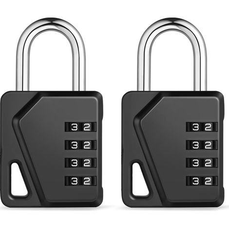 Cadenas Casier College Code Pour Vestiaire Sport Scolaire Chiffre Pour Abri de Jardin Portail 2 pièces Noir (1/5)