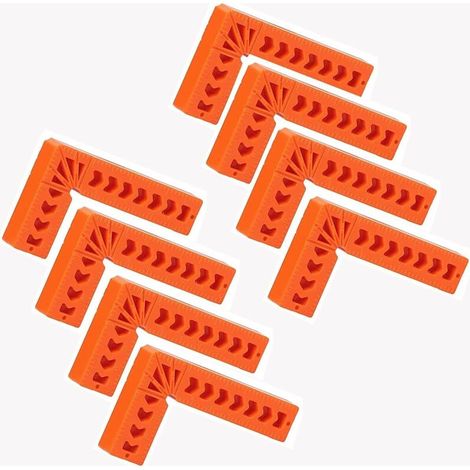 Positioning Squares, 3" 90 Degree Positioning Clamps, for Boxes, Doors, Picture Frames or Drawers (8 pcs) (1/4)