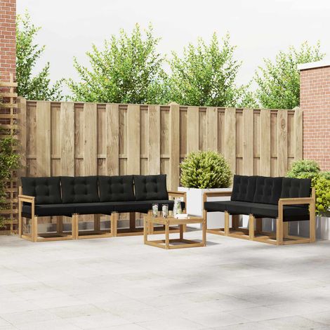 Set di divani da esterno con cuscino 8 pcs Bianco e Nero vidaXL (1/5)