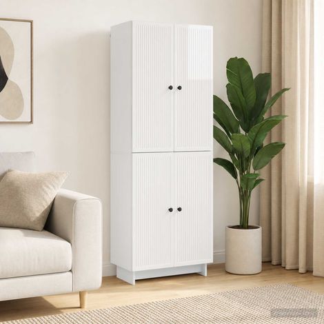 vidaXL Schrankset 2 pcs Hochglanz Weiß 66 x 34,5 x 90 cm Holzwerkstoff (1/5)