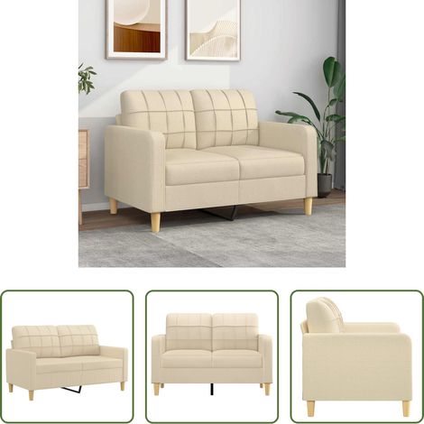 2-Sitzer-Sofa Creme 120 cm Stoff (1/5)
