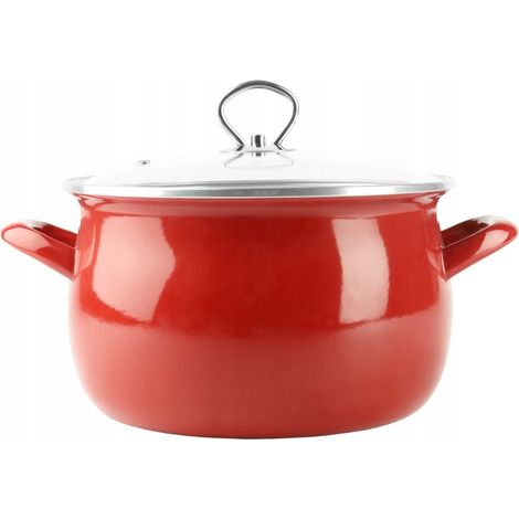 Olla esmaltada roja HELENA 6.5L Gas Inducción Tradicional