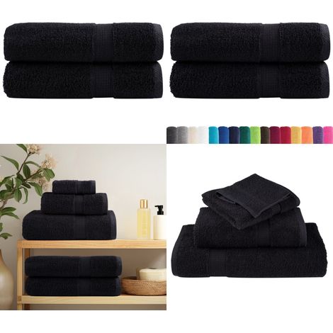 Premium-Handtücher SOLUND 2 Stk. Schwarz 50x100 cm 600 g/m² - Baumwolle - Saugfähigkeit (1/5)