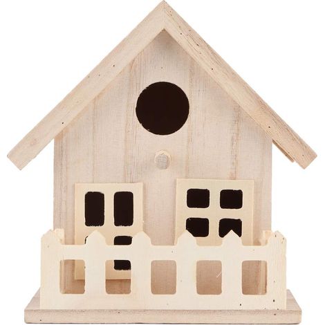Maison oiseau bois – nid extérieur suspendu – perroquet repos – reproduction – peint main