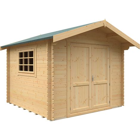 10x10 The Marlborough 28mm Cabin - L295 x W295 x H261.6 cm - Solid Wood/Softwood/Pine - Natural