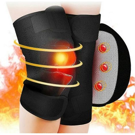 Masseur de genoux vibrant et chauffant, taille ajustable, pour soulager les crampes et les douleurs articulaires, idéal pour les hommes et les femmes. Cadeau parfait. (1/3)