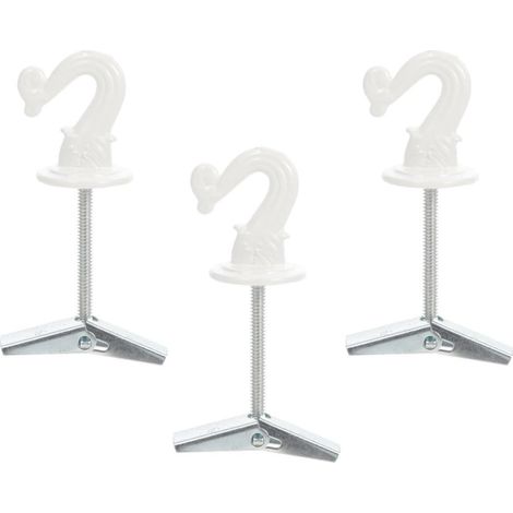 3 crochets plafond, zinc, blanc, pour plantes et luminaires (1/5)