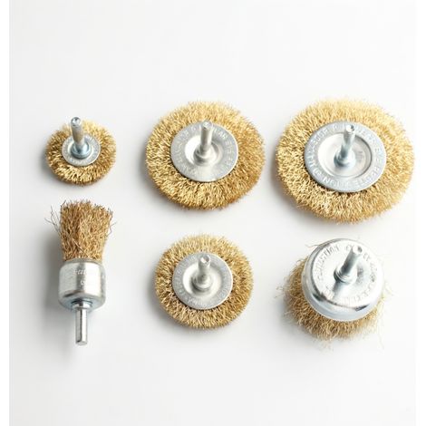 Ensemble 6 brosses metalliques pour perceuse derouillage (1/5)
