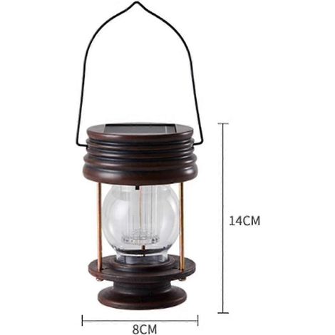 Lampe décorative solaire d'extérieur rétro pour cour, balcon ou villa, avec effet pluie, style lustre ou lanterne suspendue. (1/5)