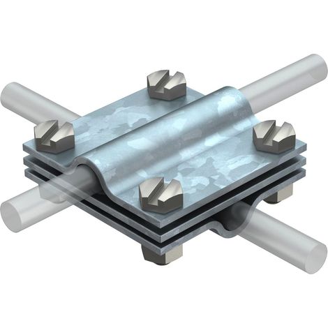 OBO Bettermann Conector de cruz 8-10mm Acero galvanizado en caliente, 5314038