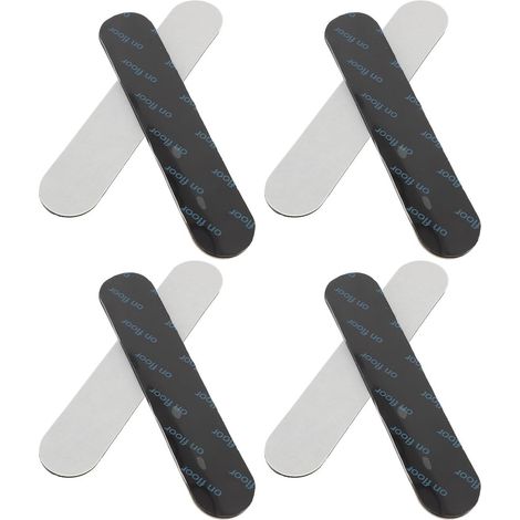 Lot de 4 bandes adhésives antidérapantes pour tapis dimensions 13 x 2,5 cm pour tapis moquettes parquets et carrelages couleur noire (1/5)