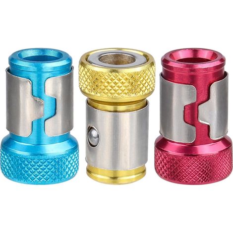 Set mit 3 abnehmbaren magnetischen Schraubendreher-Bit-Ringen – Magnetische Schraubensammler und Bit-Optimierer aus Aluminiumlegierung – Kompatibel mit Schraubendreher-Bits mit 6,35 mm (1/4 Zoll) Scha (1/5)