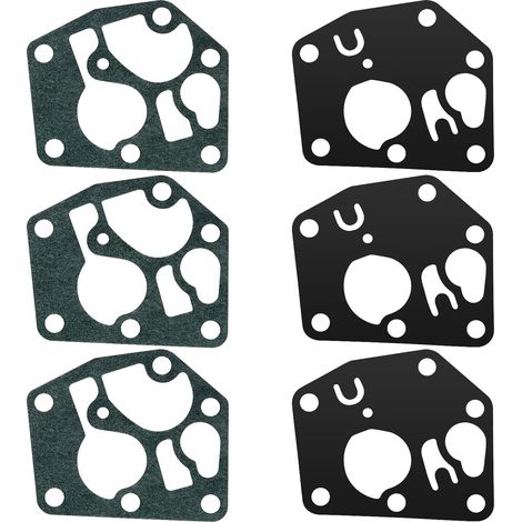 3 - Diaphragme - Joint - Kit de réparation pour carburateur - Compatible Briggs & Stratton - Noir et Vert (1/5)