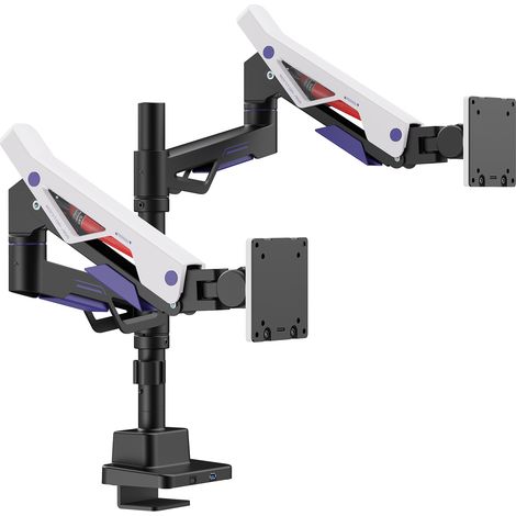 Support pour 2 écrans gaming avec ports USB-A et USB-C