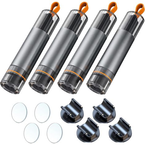Set di 4 rompivetro e taglia cinture di sicurezza per auto, strumento di fuga di emergenza a molla con pulsante singolo, martello di sicurezza per auto resistente al taglio con retro adesivo e vetro d