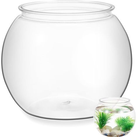 Fish Bowl, Transparent, Plastic, Round, Office, Home