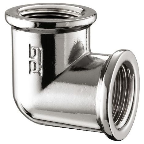Gomito a 90° femmina/femmina in ottone cromato - Misura 1" 00560600CR (1/2)