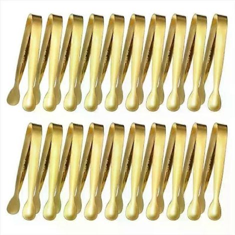 Kleine goldene Servierzange aus Edelstahl, Mini-Appetizer-Greifer, Buffetzange aus Metall, vielseitig einsetzbar in der Küche (1/4)