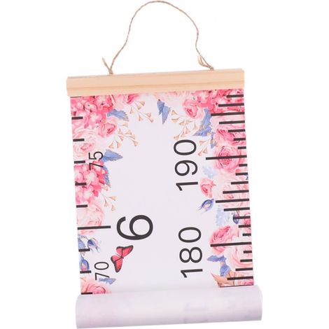 1 Pièce Toise Murale Toile avec Motif Rose Règle pour Mesurer Décoration Murale pour Intérieur (1/5)