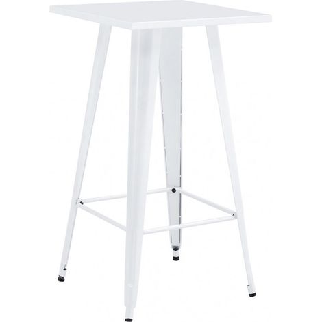 ORION91 Mesa Alta BETA Acero Blanco Satinado 60 x 60 cm Alto 110 cm Bar Hostelería Pub Restaurante Comedor Oficina Cocina - SpazioLuzio