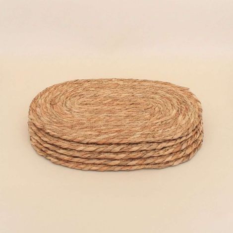 Lot de 4 sets de table ovales naturels 44x30cm (1/5)