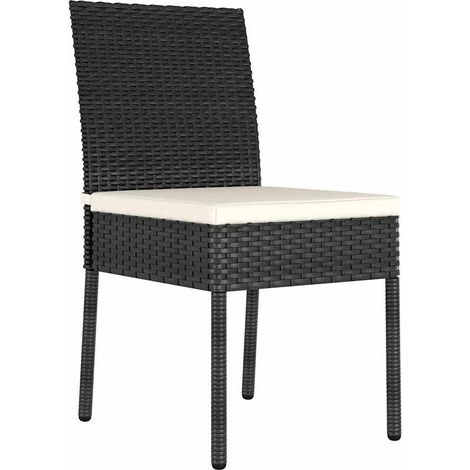 Maison Exclusive - Garten-Essstühle 2 Stk. Poly Rattan Schwarz (1/5)