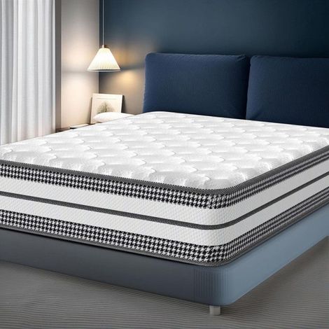 Matelas 90x200 cm - Ep 26 cm, Hybride - Ressorts Ensachés + Mousse mémoire de Forme, Ergonomique - 7 Zones, Soutien Mi-Ferme (1/5)