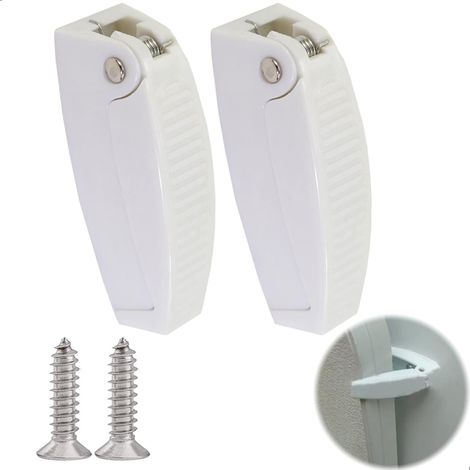 Lot de 5 loquets de porte à clip, butée de porte, support de fenêtre en plastique - pour camping-car, caravane, remorque, bagages de voyage, 2 butées de porte aveugles (1/5)