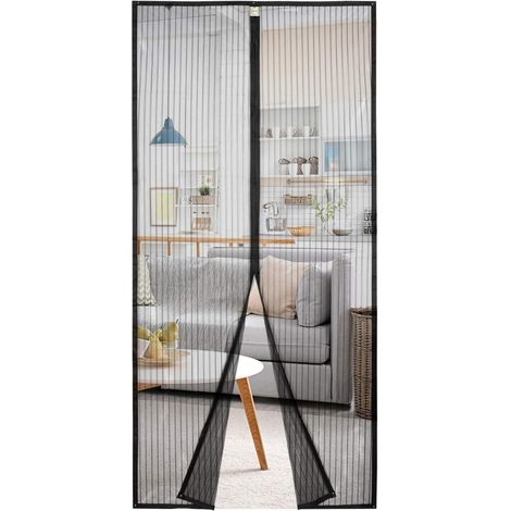 Moustiquaire Magnétique - 100 x 210 cm - Pour Porte Fenêtre Balcon Sous-sol - Sans Perçage - Noir - 1 Pièce (1/5)