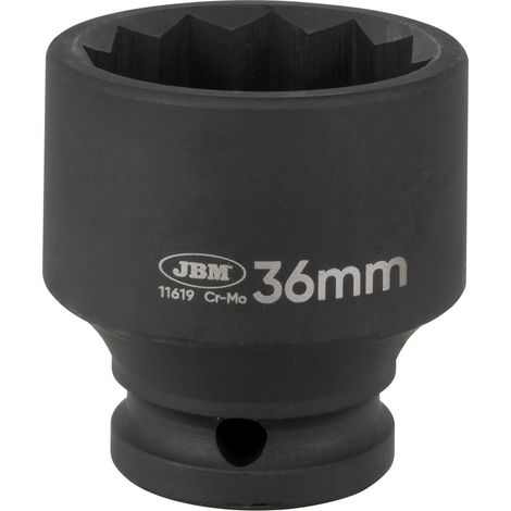 JBM16569 Vaso de impacto corto de 12 cantos 1/2" 36 mm