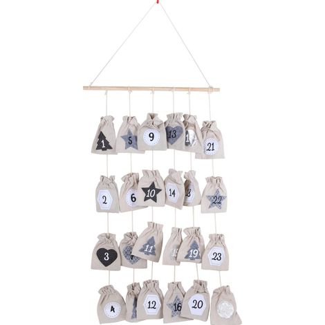 TrendLine Deko Adventskalender Holz 61 x 8 x 38 cm mehrfarbig Figur