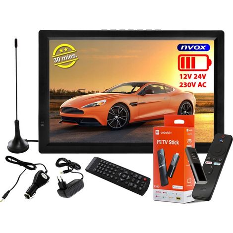 Televisor portátil para terreno, caravana, remolque, camión, SMART TV DVB-T2 14 CM1