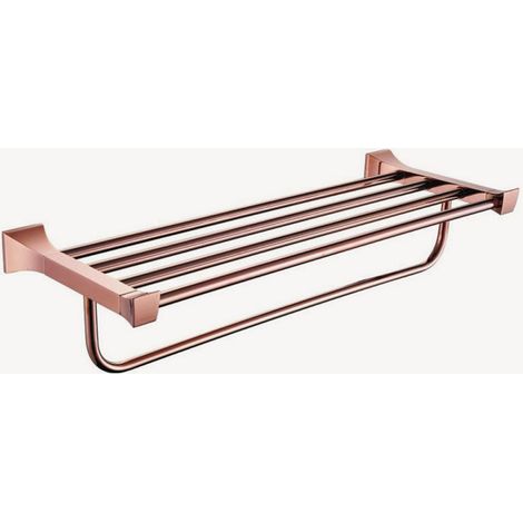 Portasalviette a muro con ripiano Oro rosa - Chloe