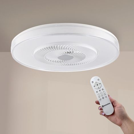 M mimotec - Ventilatore da soffitto a LED Vera 42 W con luce, telecomando, motore DC, silenzioso, 6 velocità, 3CCT, timer, estate-inverno (1/5)