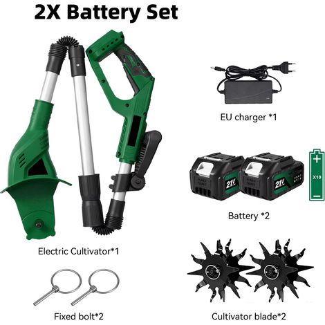 Motoculteur électrique 21V – Scarificateur sans fil – Batterie Makita – Modèle 2 – Aération sol jardin