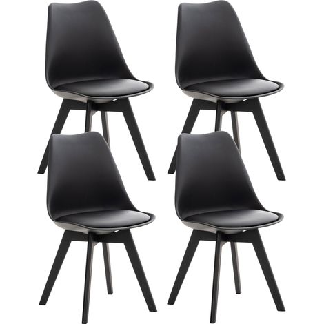Set di 4 sedie da pranzo Linares nero/nero Plastica