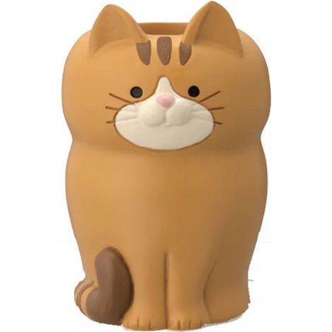 Cat Ornament Multifunctional Phone Tablet Glasses Pen Holder Desk Decoration for Home Squat Ocelot