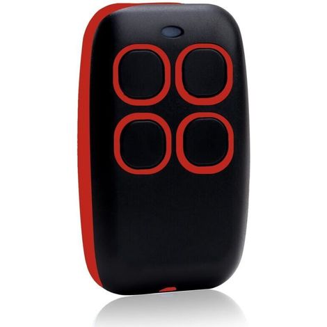4-in-1 Universal Remote Control for Gates and Garages – Multi-frequency Rolling Code Remote Control from 280 to 868 MHz, Self-Learning Programmer with Compatibility List (Red)