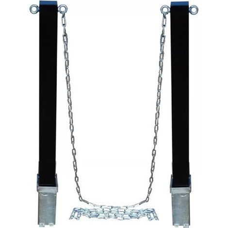 Ultra Secure – Kit de 2 poteaux amovibles noirs 790mm – Acier haute résistance avec œillets – 10 mètres de chaîne en acier galvanisé – 4 cadenas inclus - 100PE-B (1/5)