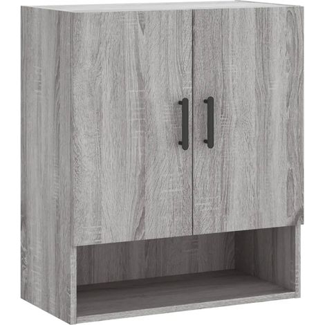 Armario de almacenamiento mural práctico 60 x 31 x 70 cm madera de ingeniería gris 020048774 (1/5)