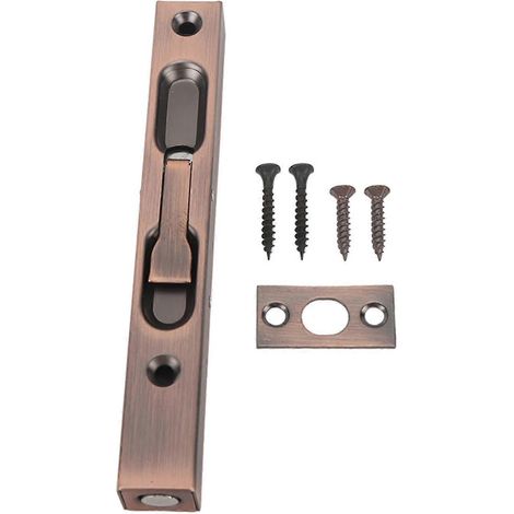 Verdeckter Türriegel aus Aluminiumlegierung, roségoldfarben, mit integriertem Schiebeschloss für Garagen- und Lagertore. (1/5)