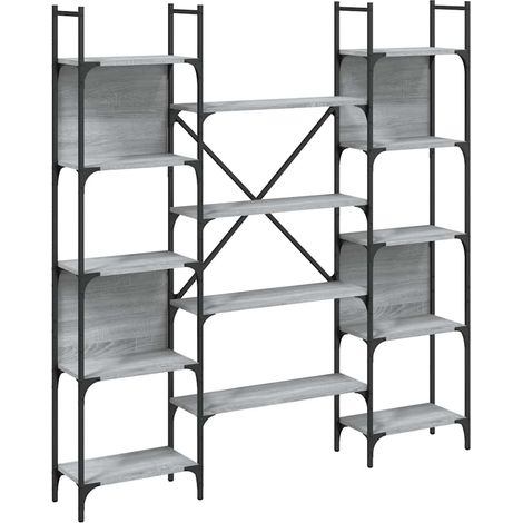 Maison Exclusive - Libreria Grigio Sonoma 155,5x24x166,5 cm in Legno Multistrato (1/5)